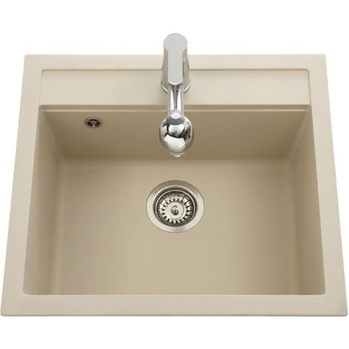 Aquasanita - fregadero - con granito, 1 cuba beige - 565 x 500 mm