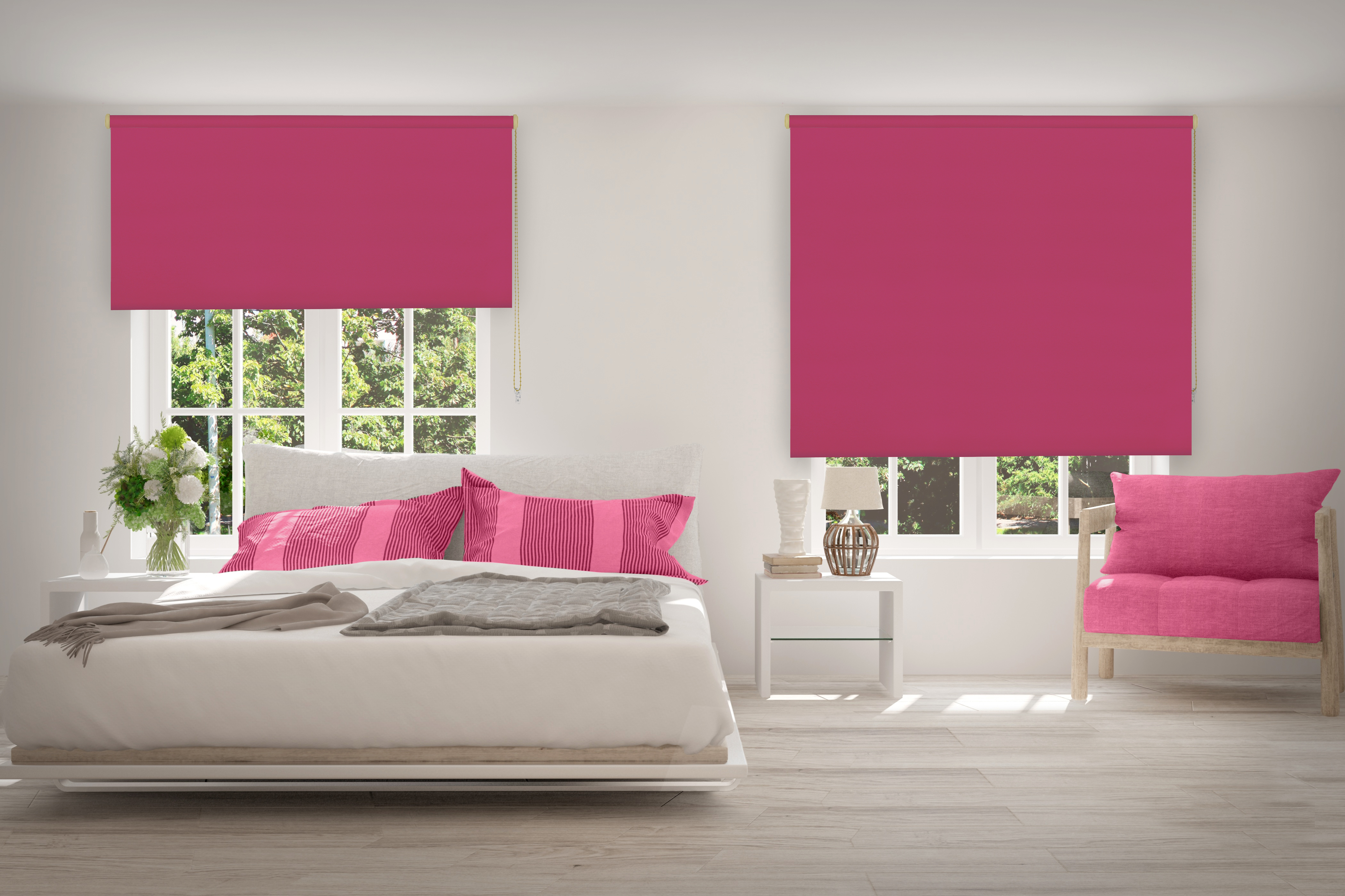 Estor enrollable opaco térmico fucsia 105 x 250cm