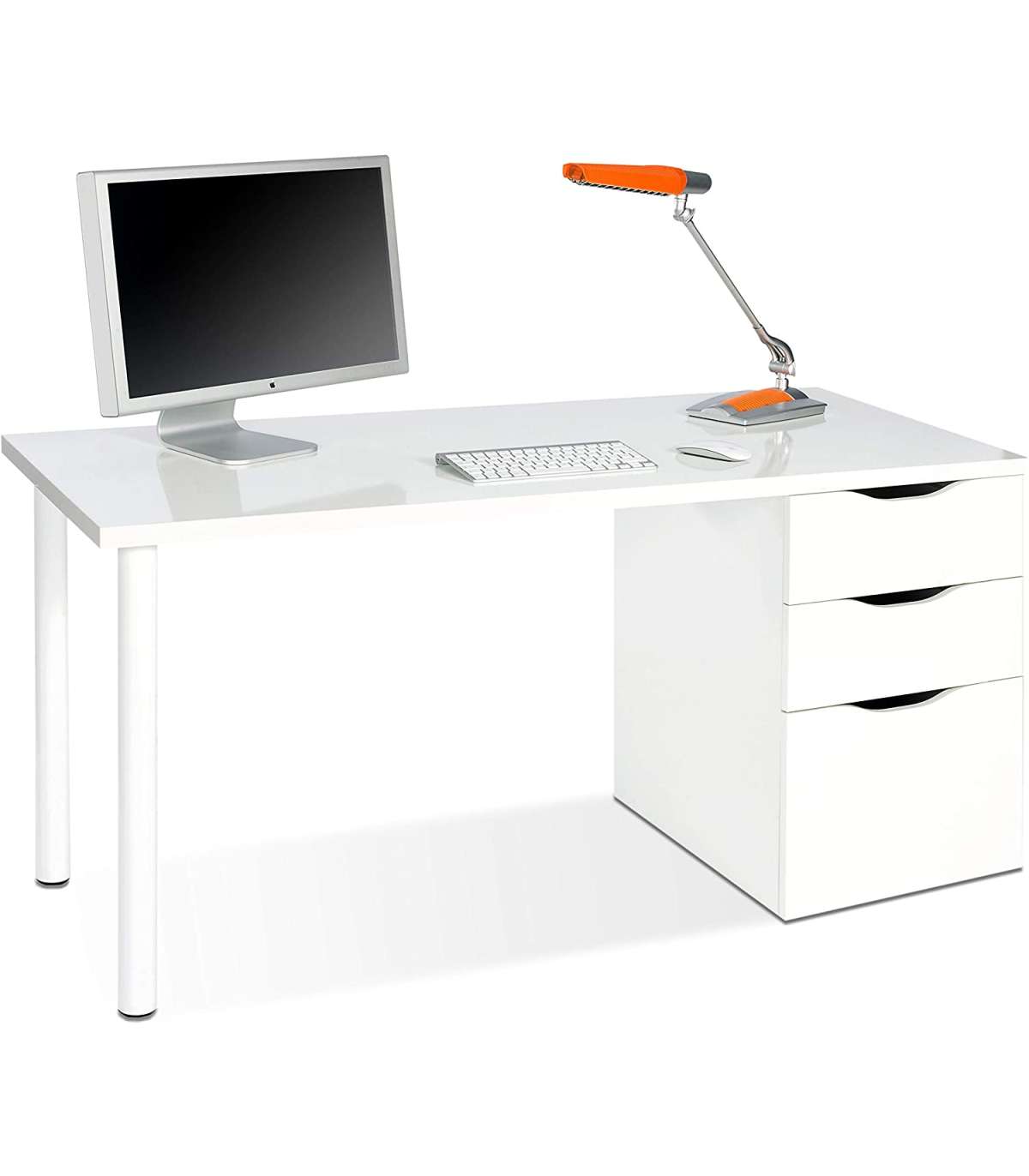 Mesa de ordenador reversible seul con almacenamiento práctico