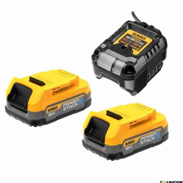 Pack 2 baterías powerstack xr 18v Dewalt 1.7ah li-ion + cargador - dcb1102e