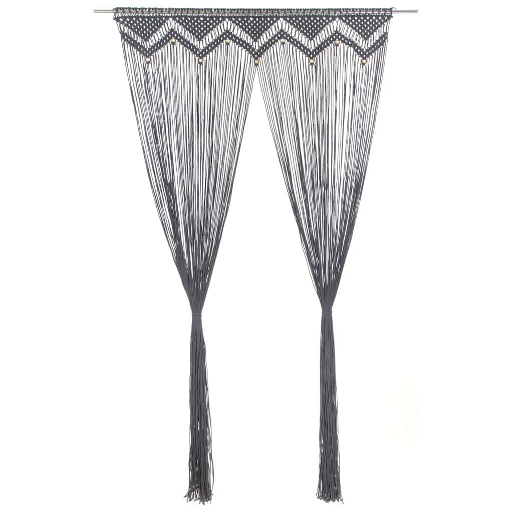 vidaXL cortina de macramé algodón gris antracita 140x240 cm