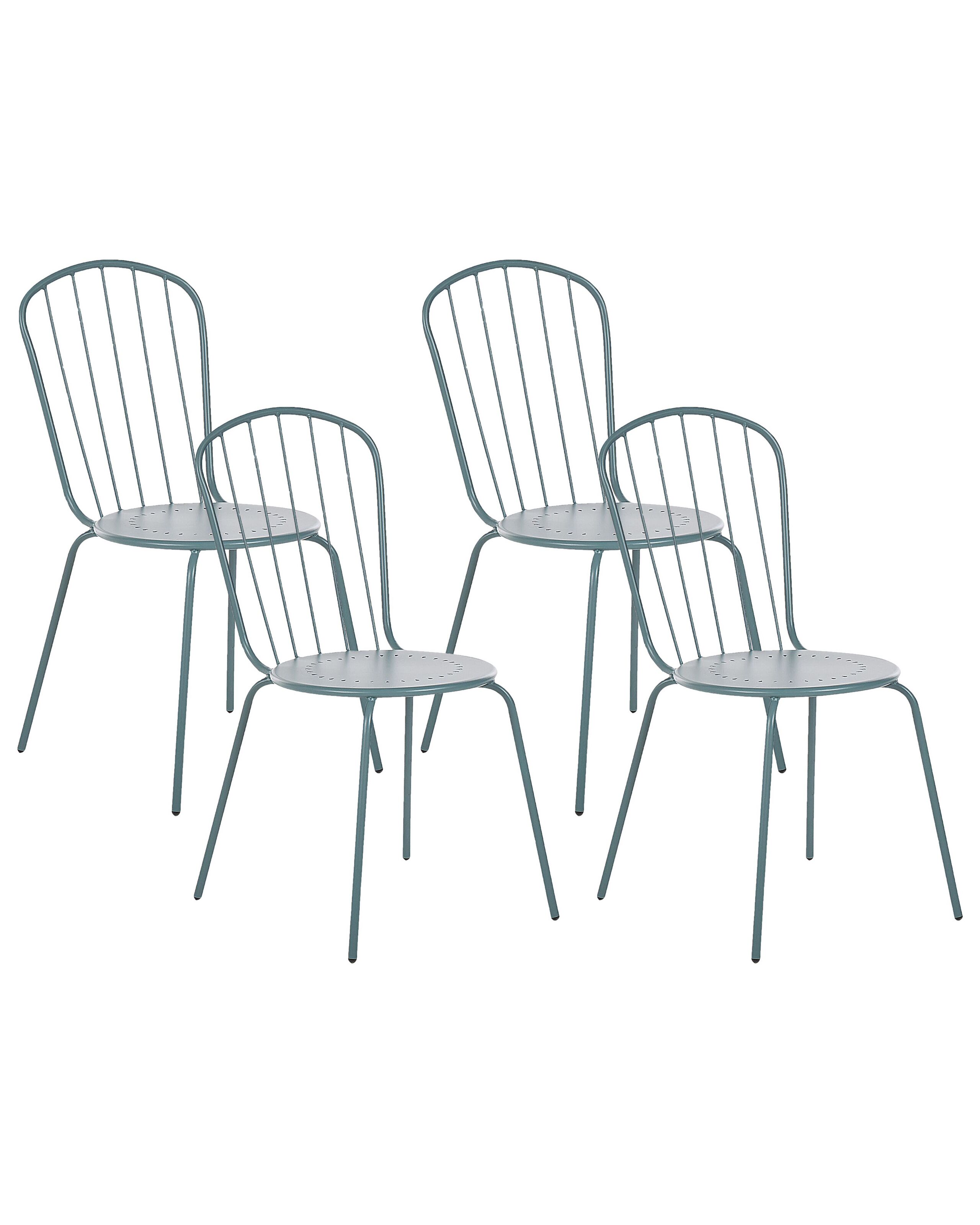 Conjunto de 4 sillas de jardín calvi metal azul claro