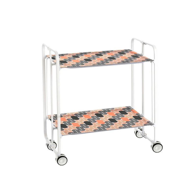 Carrito auxiliar con ruedas bauhaus armazón metálico blanco, 2 bandejas