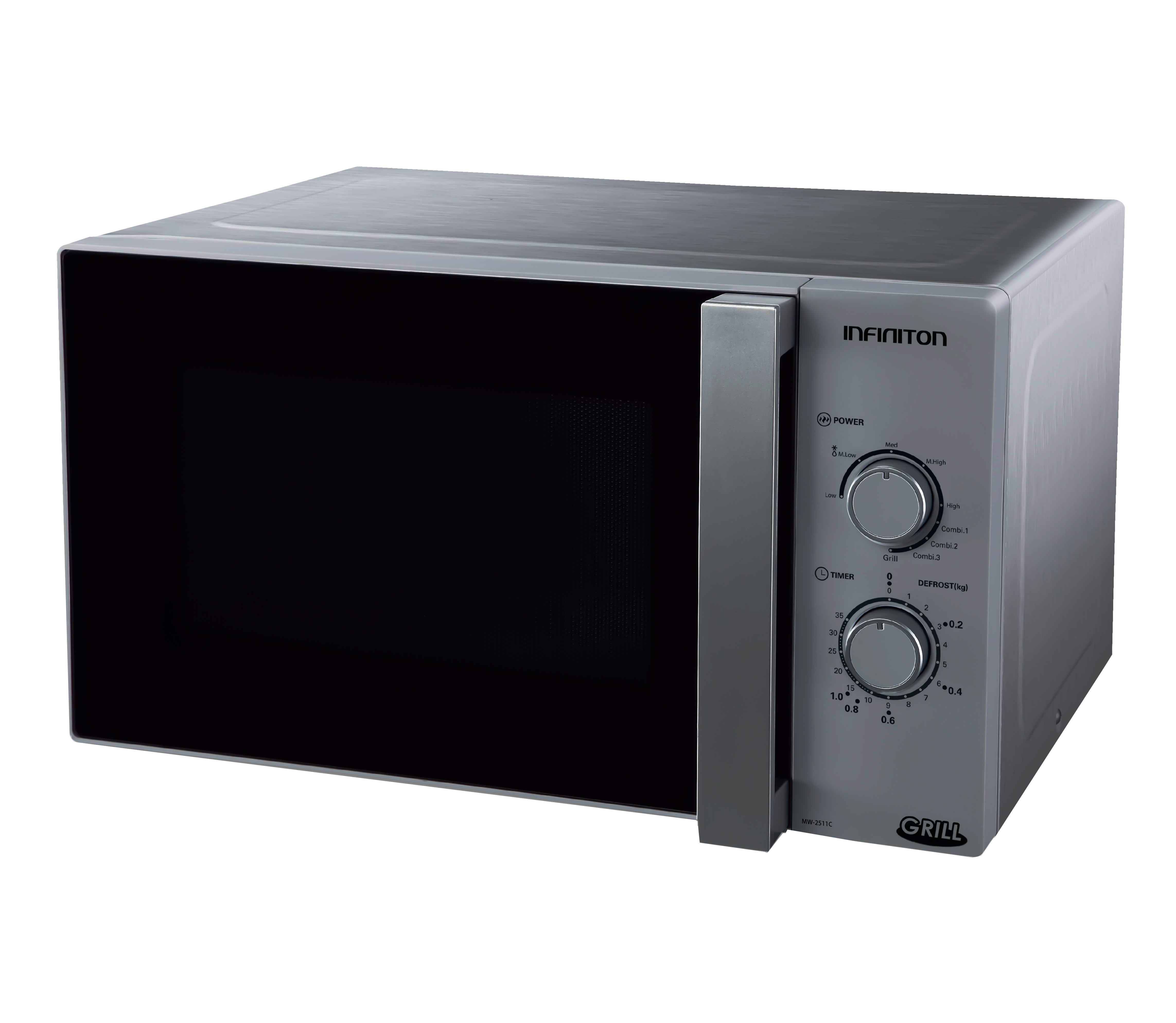 Microondas infiniton mw-2511c - inox, 25l,grill, 900/1000w