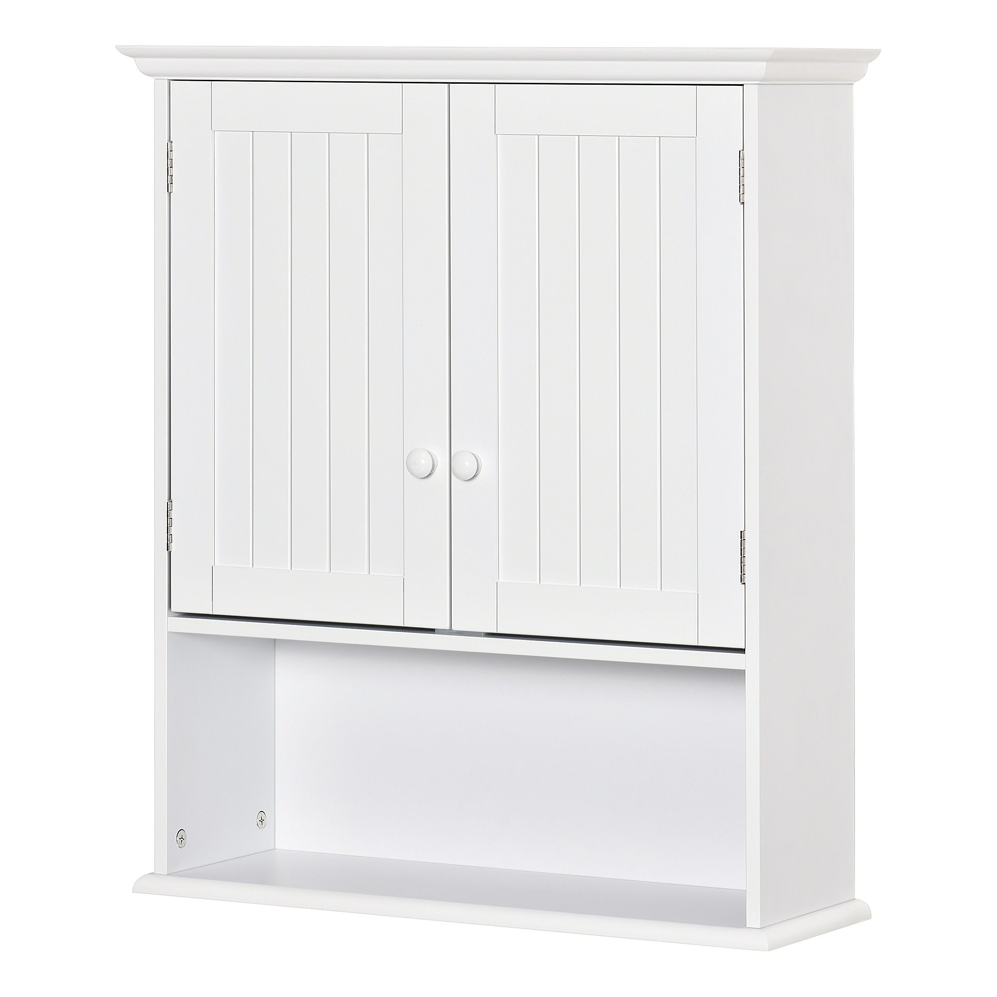 Armario baño de pared 60x20x70.5 cm mdf color blanco kleankin, hogar - baño