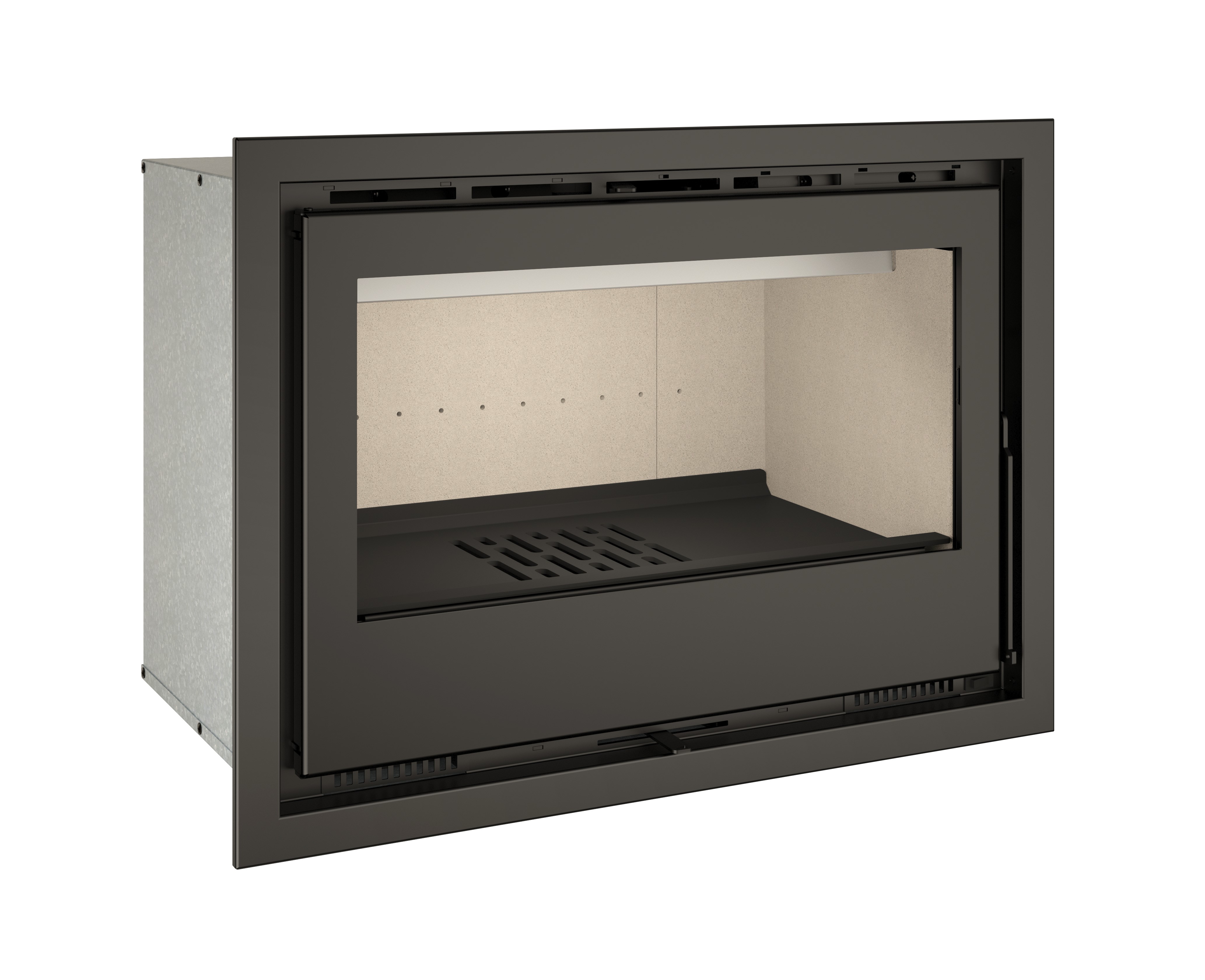 Tj - chimenea insertable de leña con turbinas modelo flama 80 de 7,4 kw