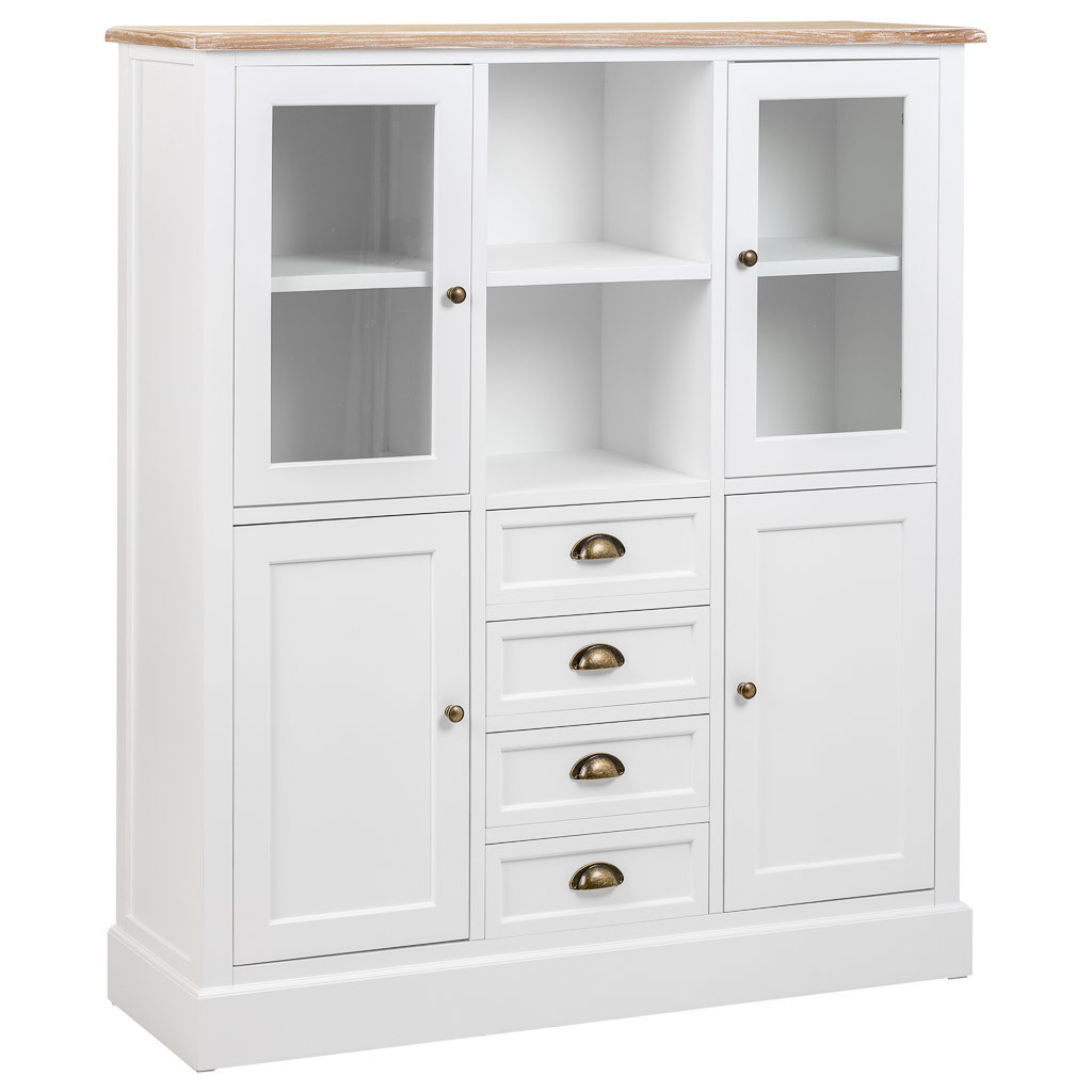 Vitrina de madera blanca 115x35x130.5