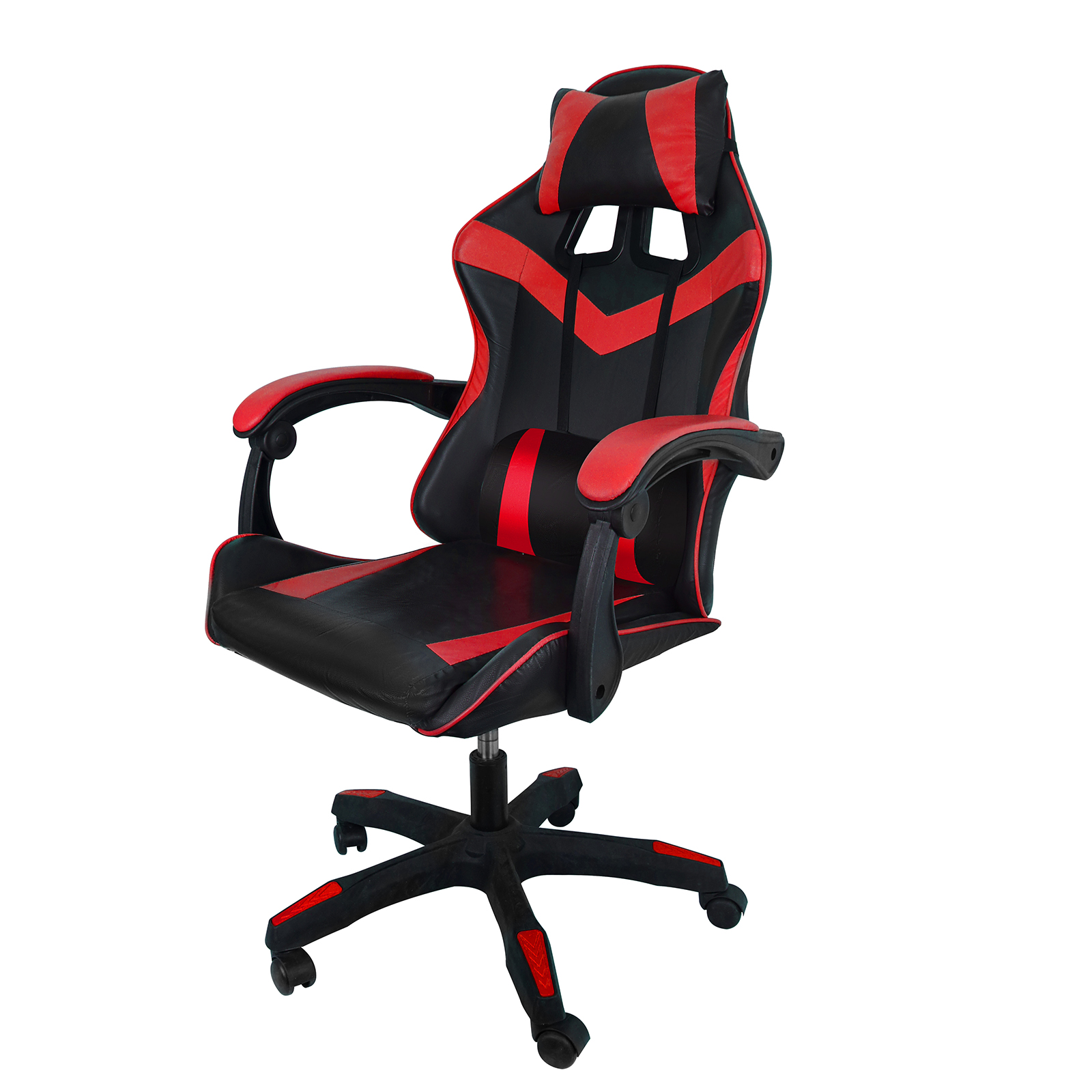Silla gaming con reposapiés nyana tech | racing pu negro/rojo 136 kg
