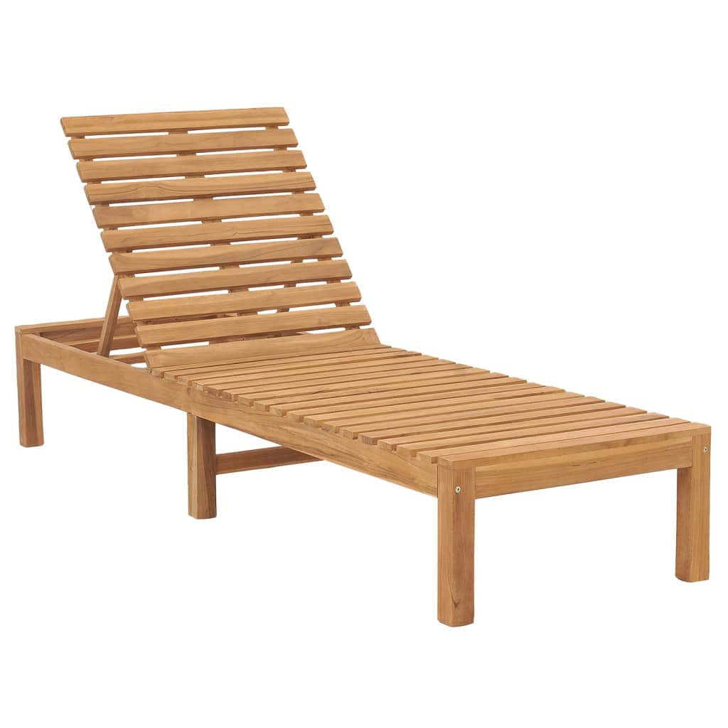vidaXL tumbona de madera maciza de teca