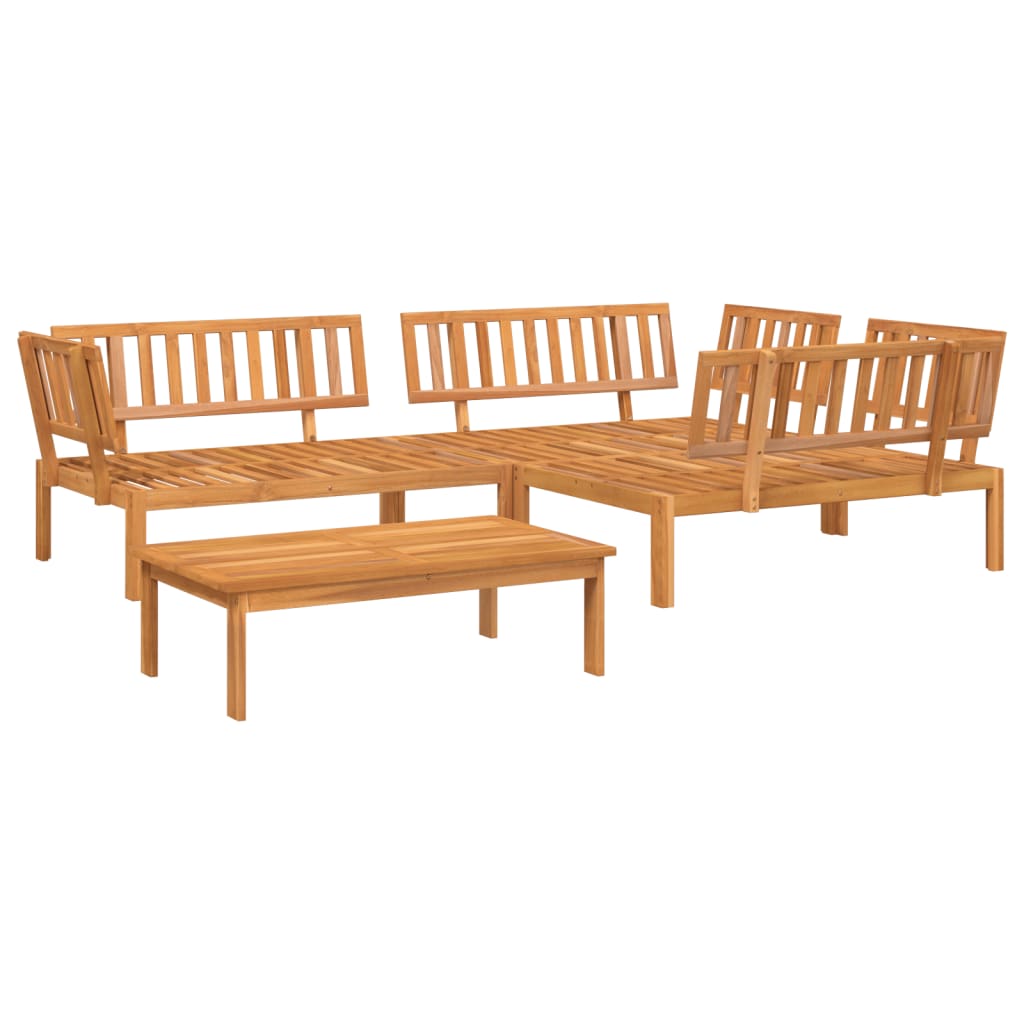 vidaXL set de sofás de palets de jardín 4 pzas madera maciza de acacia