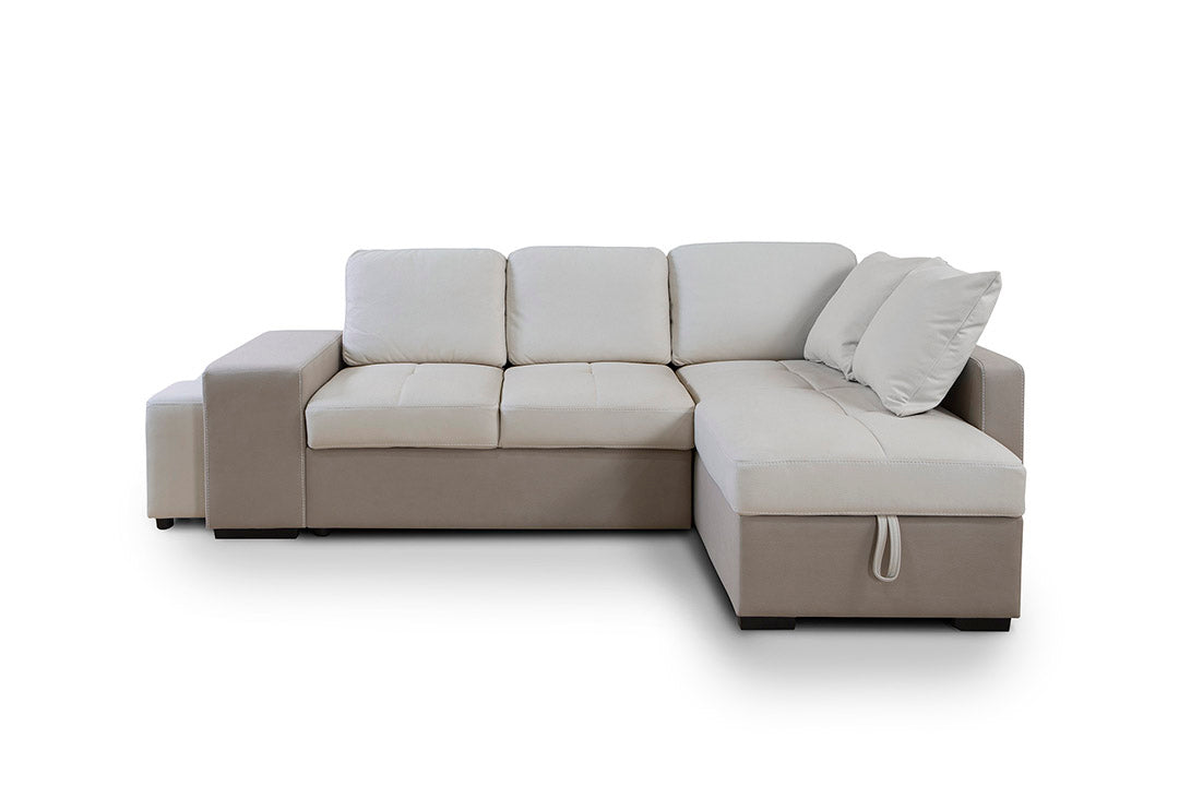 Sofa cama chaise longue stacy 250cm beige, chaise derecho