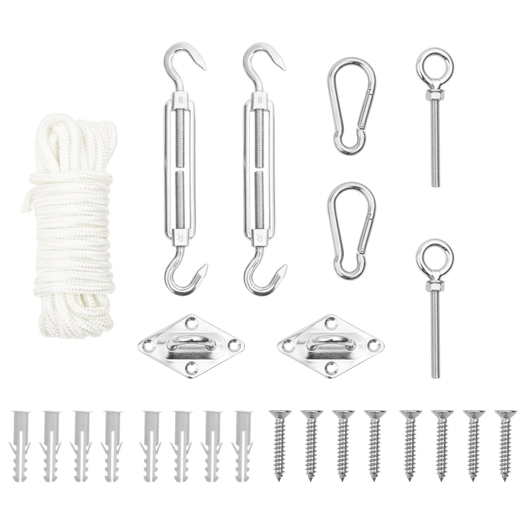 vidaXL juego de accesorios para toldo de vela 9 pzas acero inoxidable