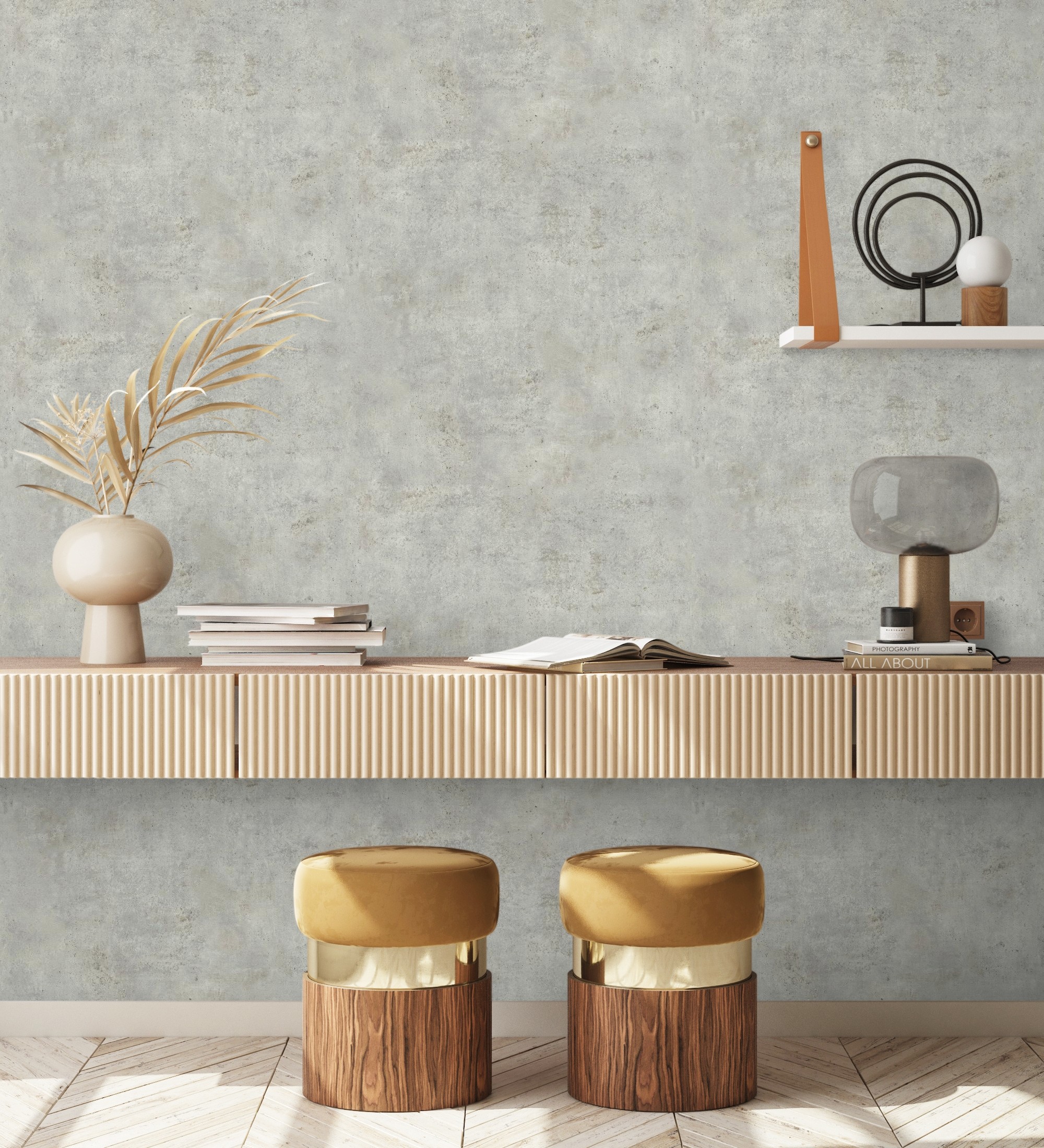 Papel pintado gaulan lavable de microcemento con textura 5.33m²