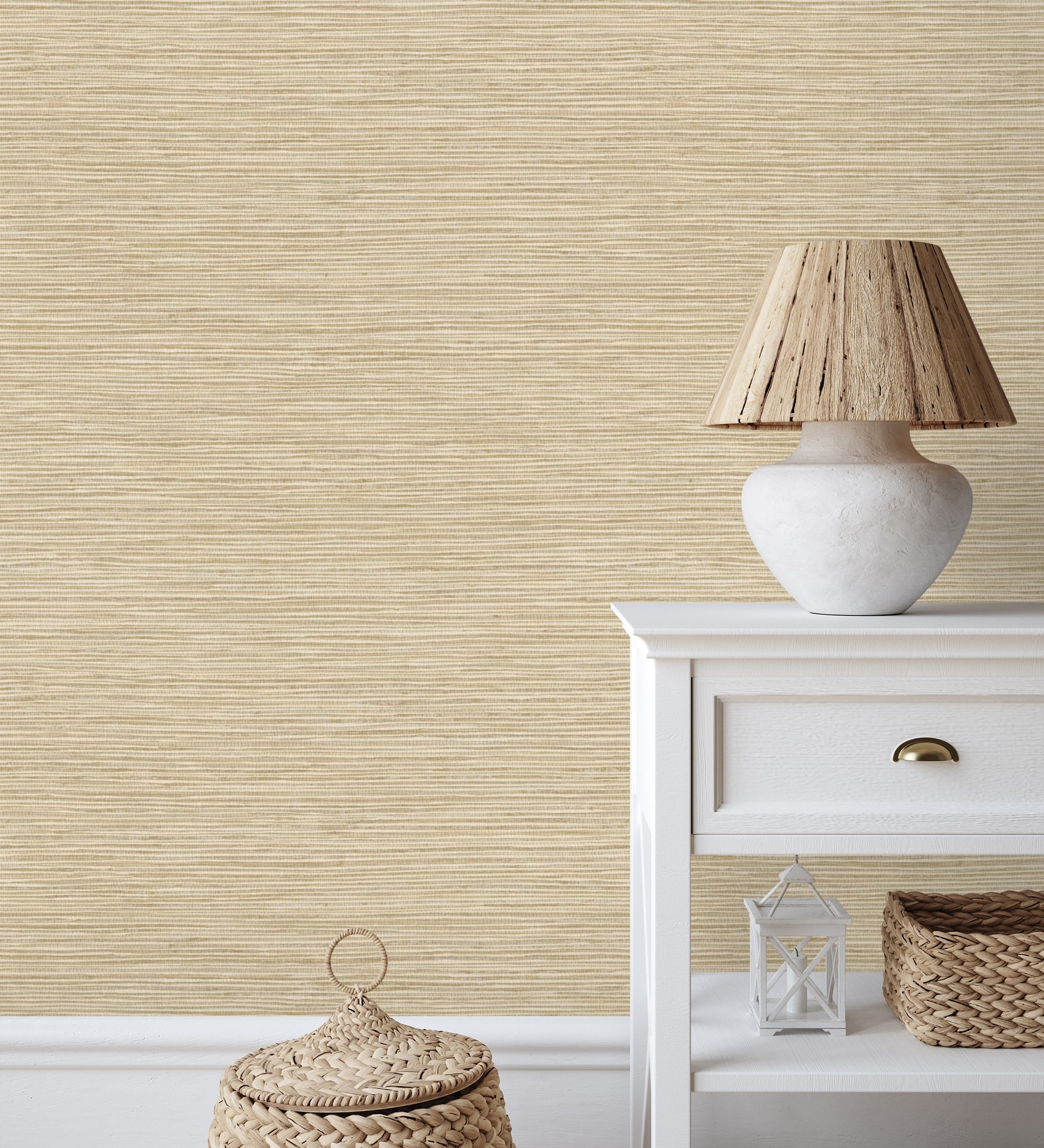 Papel pintado gaulan con textura de fibras de cáñamo 5.23m²