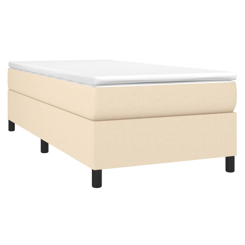 vidaXL estructura de cama con somier tela crema 90x190 cm