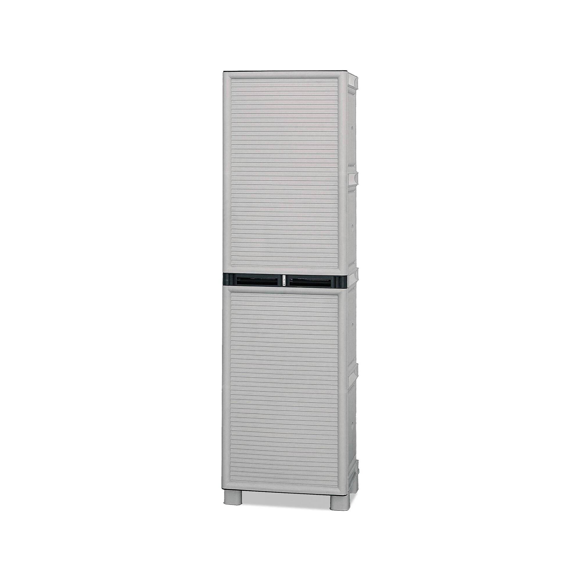 Armario exterior allain, 2 puertas, plástico gris claro 50x39x172h cm