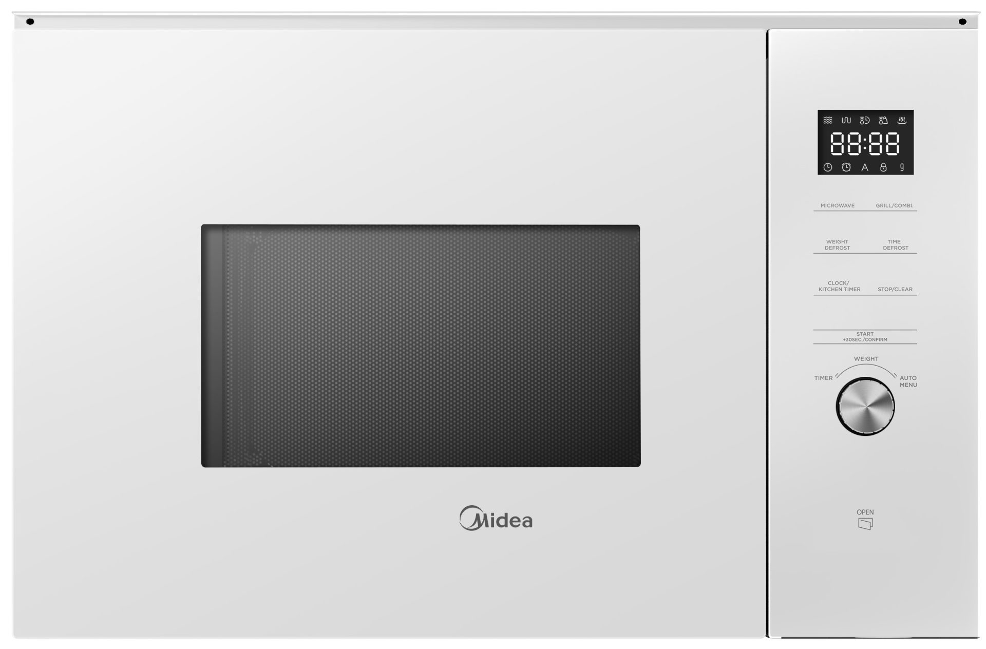Midea mbmtg925e-wh - microondas integrable con grill 25 litros 900 w