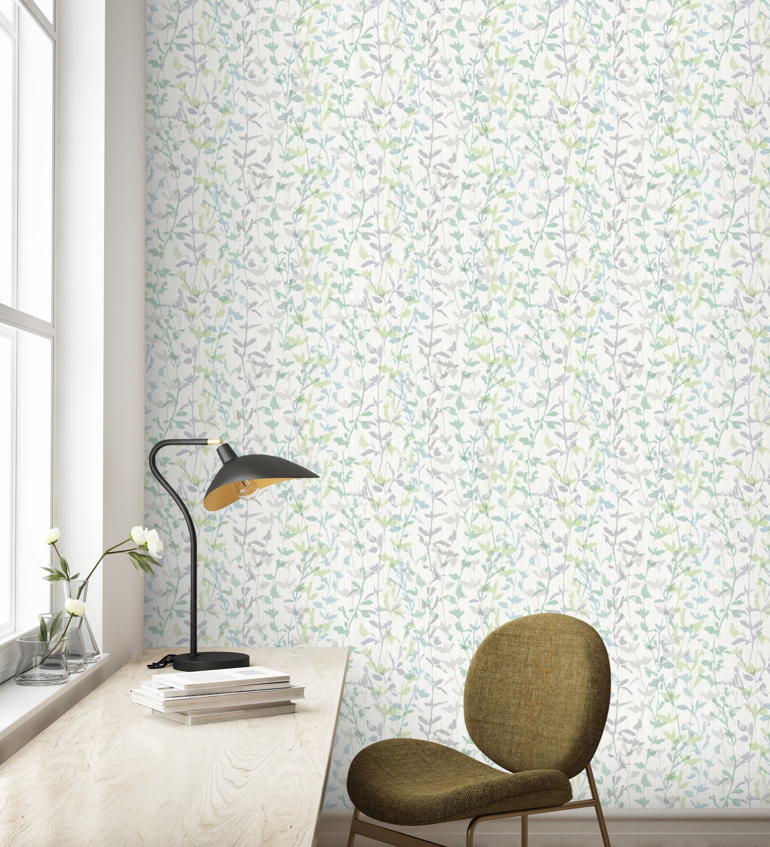 Papel pintado gaulan de ramas y hojas con 5.23m²