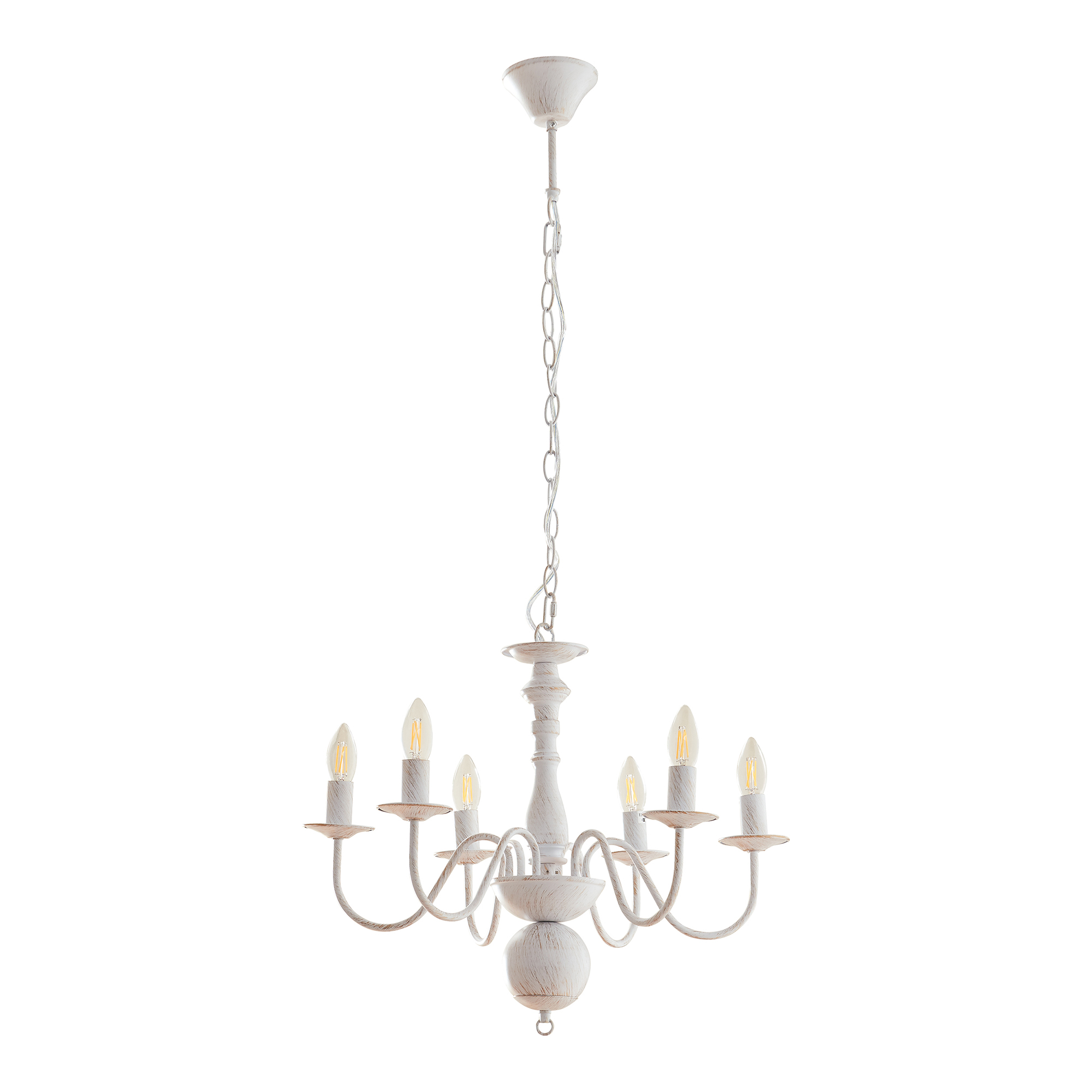 Lámpara de araña berkeley 6 luces e14 vintage 160x56x56 cm - blanco lux.pro