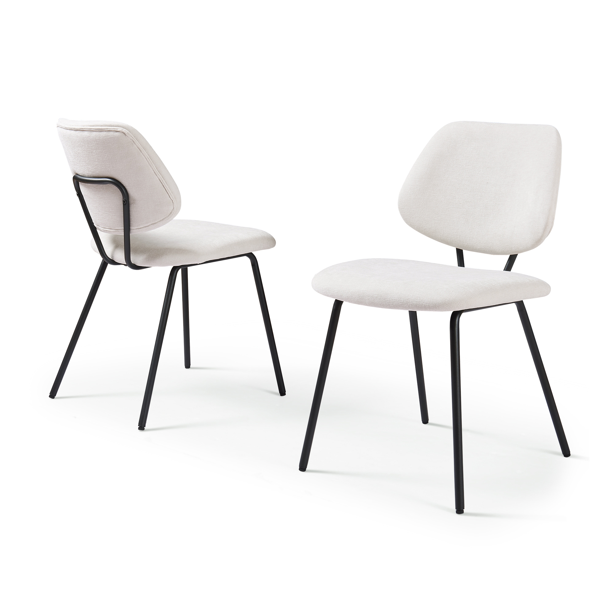 Juego de 2 sillas de comedor köma tela acero 78x49x55cm beige [en.casa]