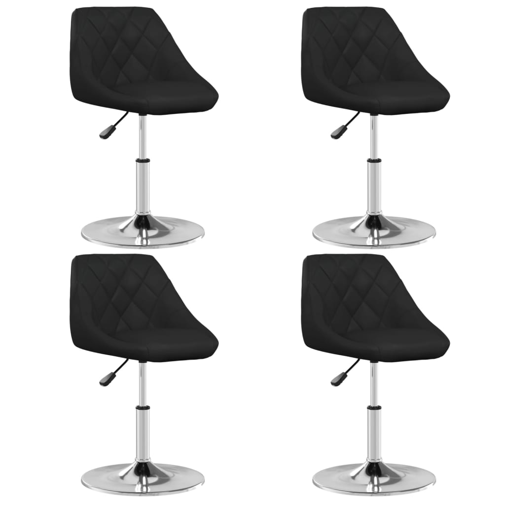 Sillas de comedor 4 unidades cuero sintético negro qweo4177