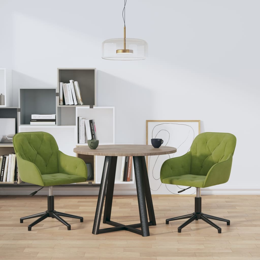 Sillas de comedor giratorias 2 unidades terciopelo verde claro qweo7038