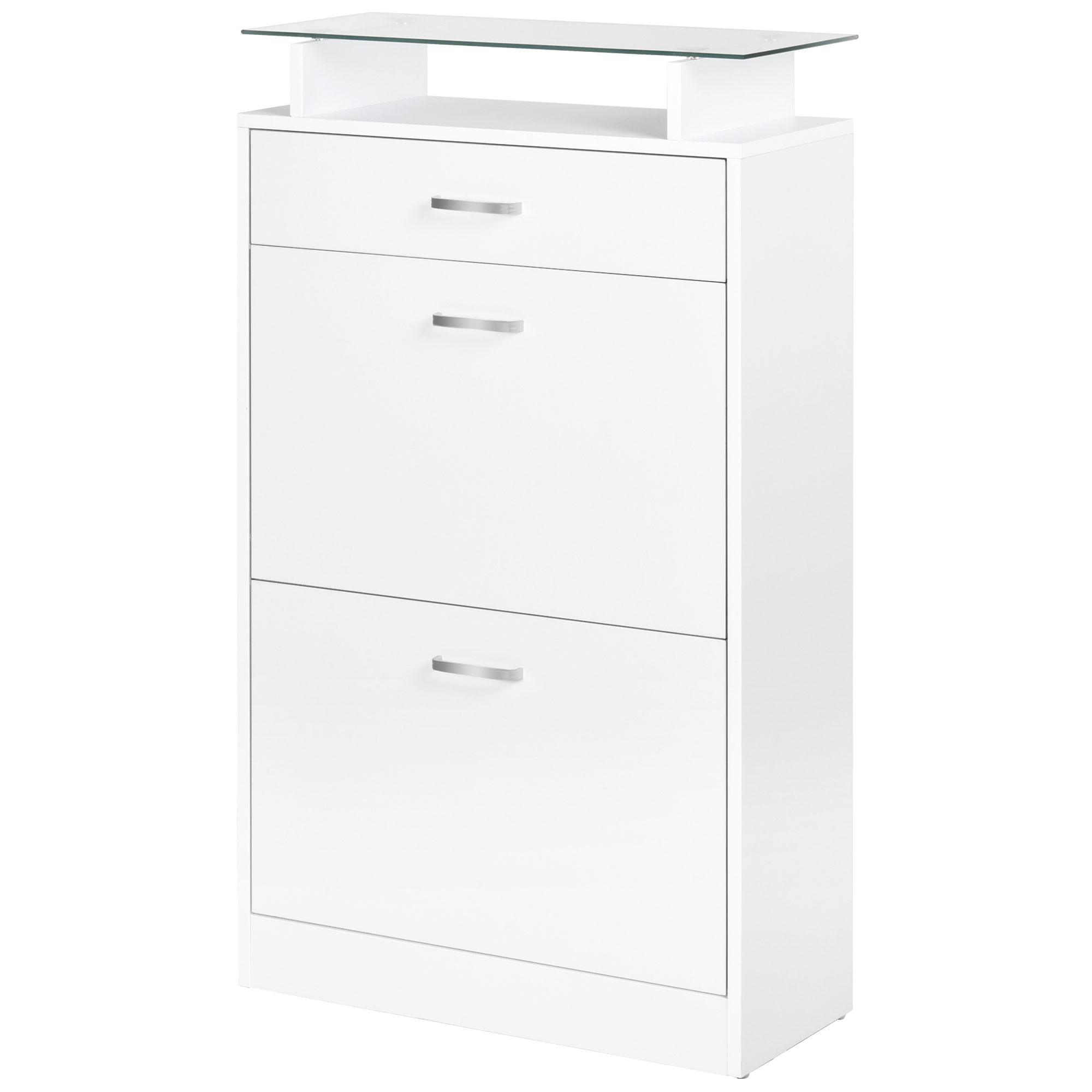 Organizador de zapato tablero de partículas, vidrio color blanco