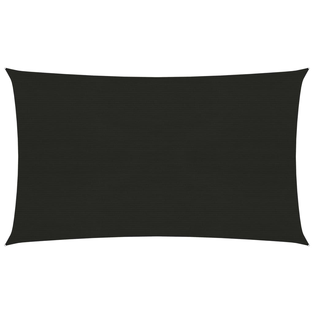 vidaXL toldo de vela hdpe negro 160 g/m² 2,5x5 m