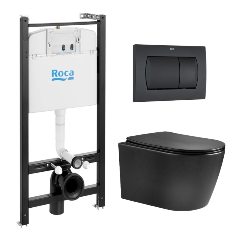 Roca active + negro mate + wc aqua nebula negro
