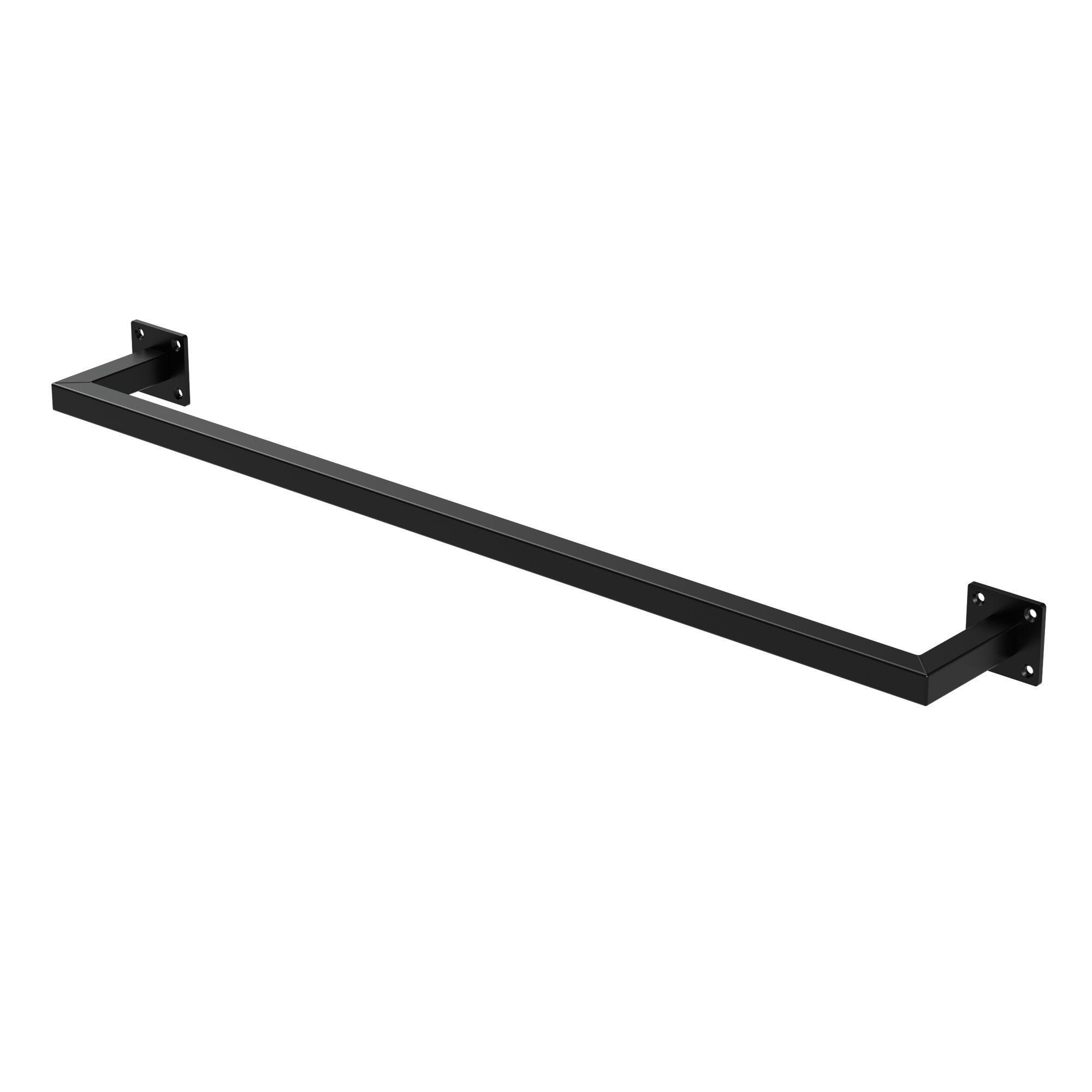 Perchero rectangular para la pared, p12cm x an 90cm, negro