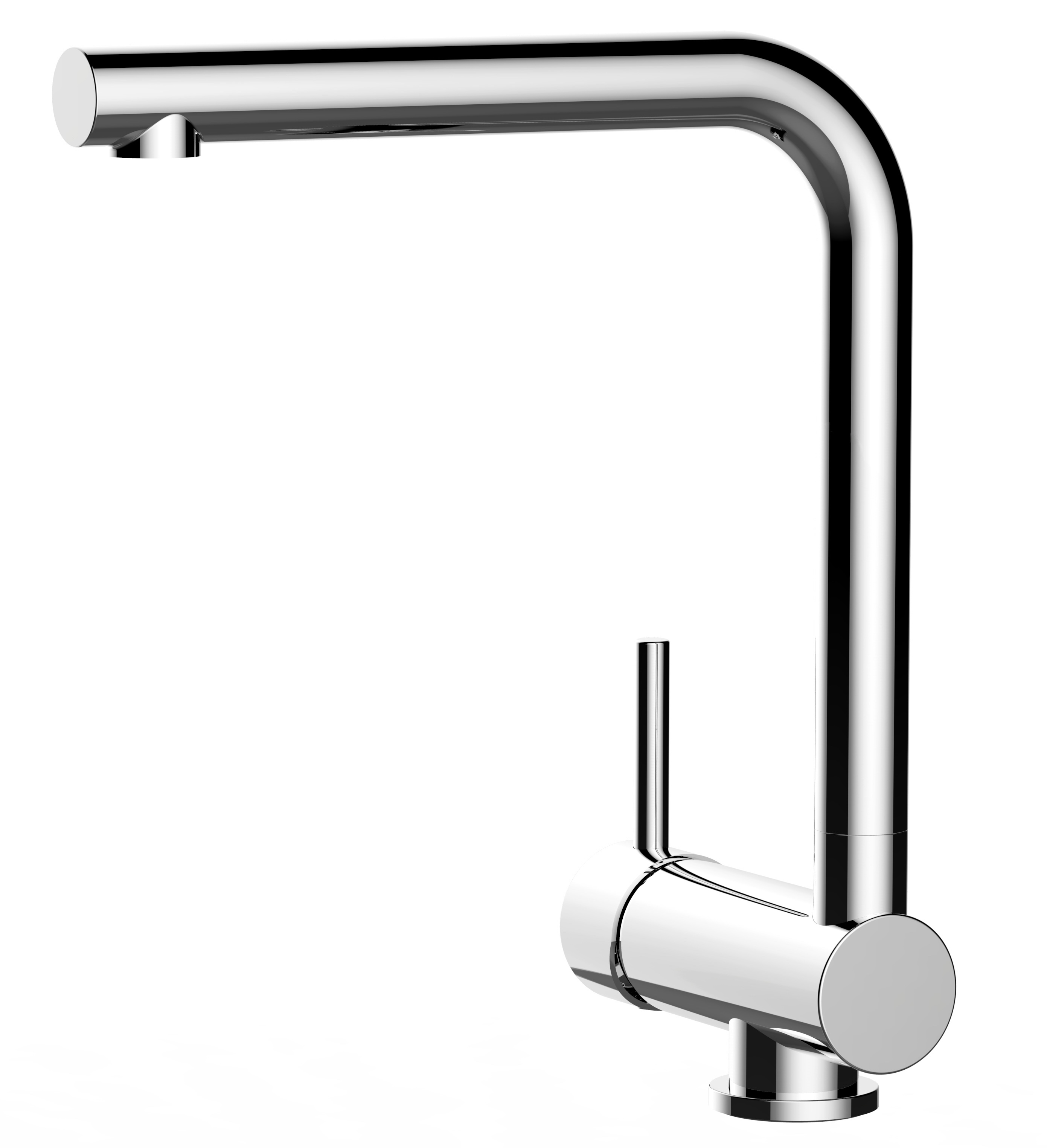 Grifo cocina abatible 6cm cromado caño L giratorio mando a izquierda