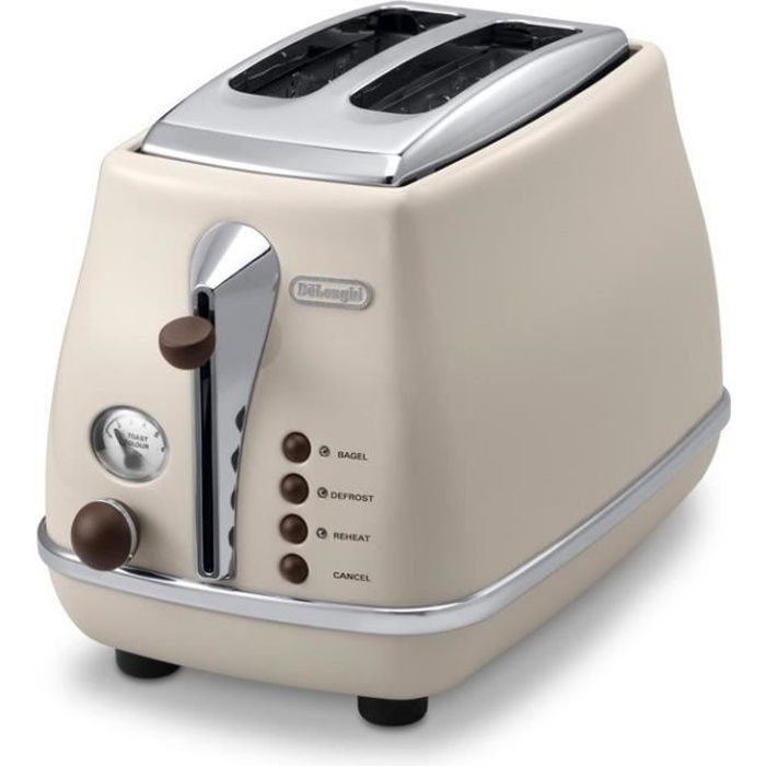 Tostadora - delonghi - icona vintage - 2 rebanadas - 6 posiciones - beige b