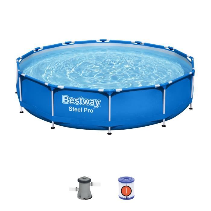 Piscina desmontable tubular Bestway steel pro 366x76 cm con depuradora cart