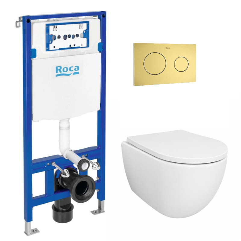 Pack roca duplo + pl10 oro cepillado + wc swiss 53 tornado ab