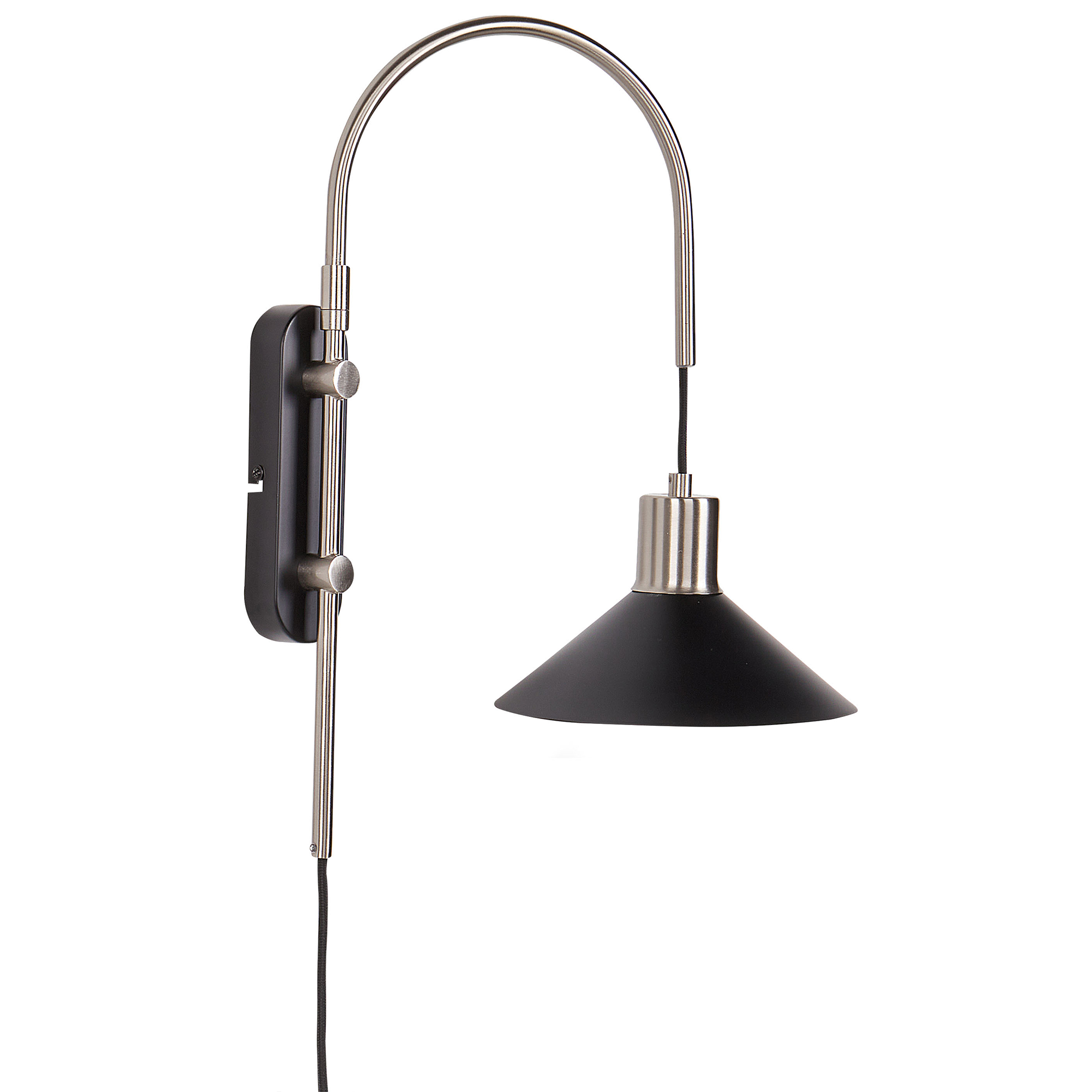Lámpara de pared sissa ajustable metal negro