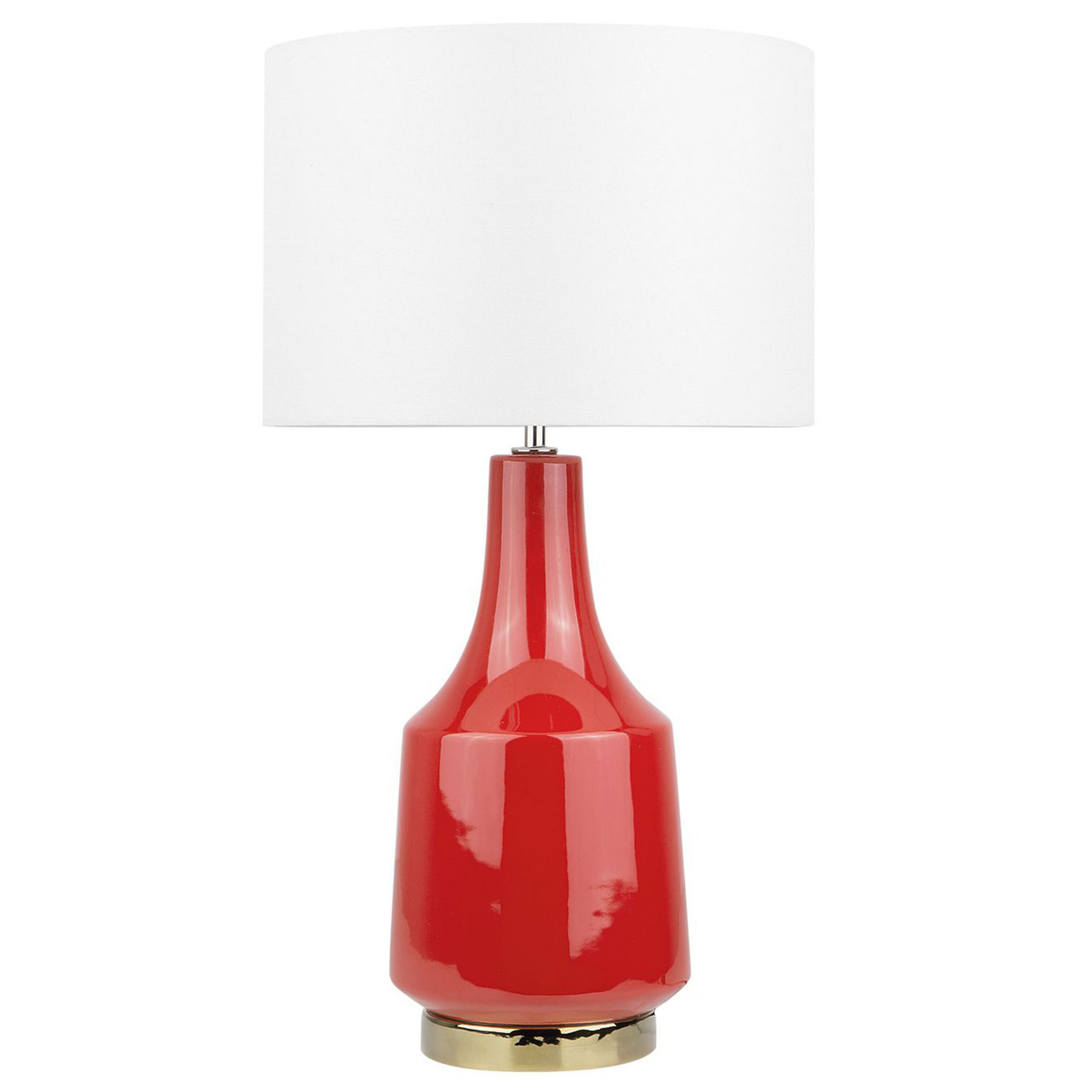 Lámpara de mesa triversa cerámica rojo