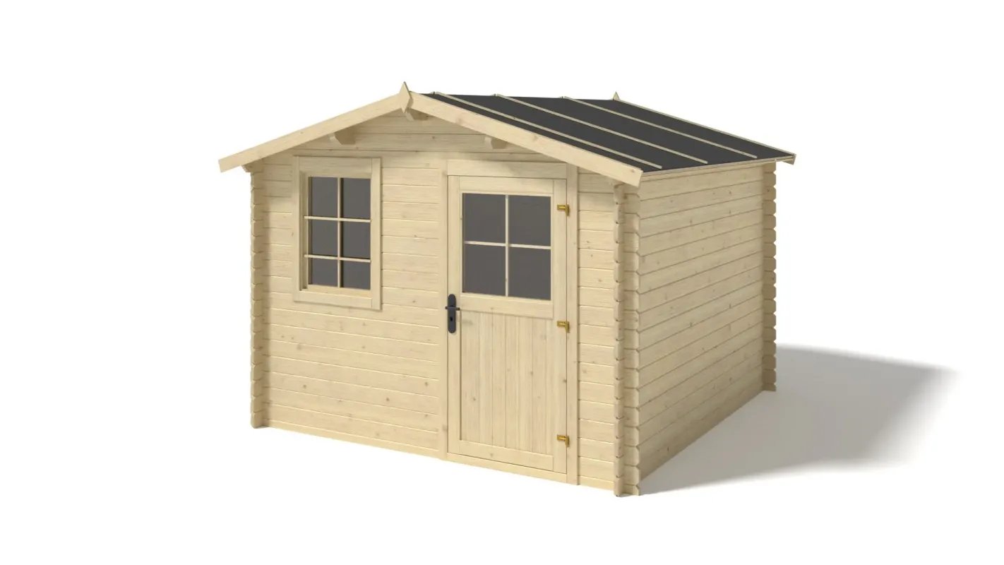 Caseta de jardin de madera 6 m2 - 3x2 m - 28 mm - dom472