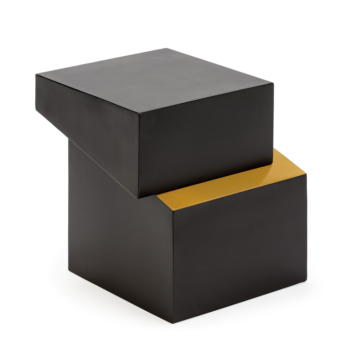 Mesa auxiliar 40x42x43 metal negro, dorado