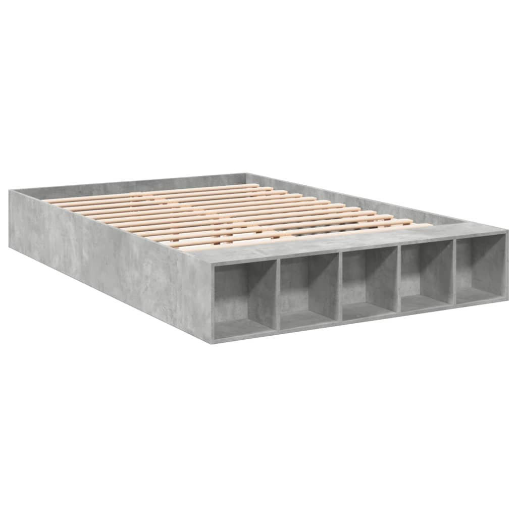 vidaXL estructura de cama madera de ingeniería gris hormigón 160x200cm