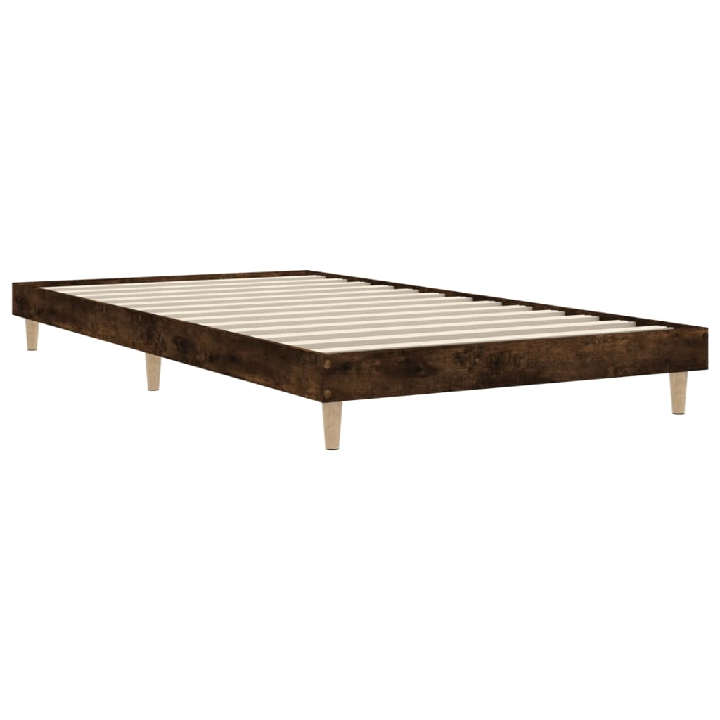 vidaXL estructura de cama sin colchón madera roble ahumado 90x190 cm