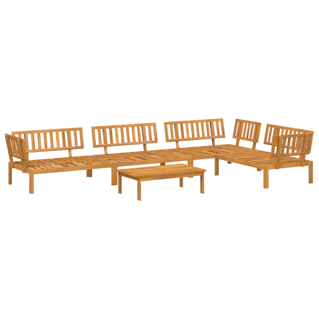 vidaXL set de sofás de palets de jardín 5 pzas madera maciza de acacia