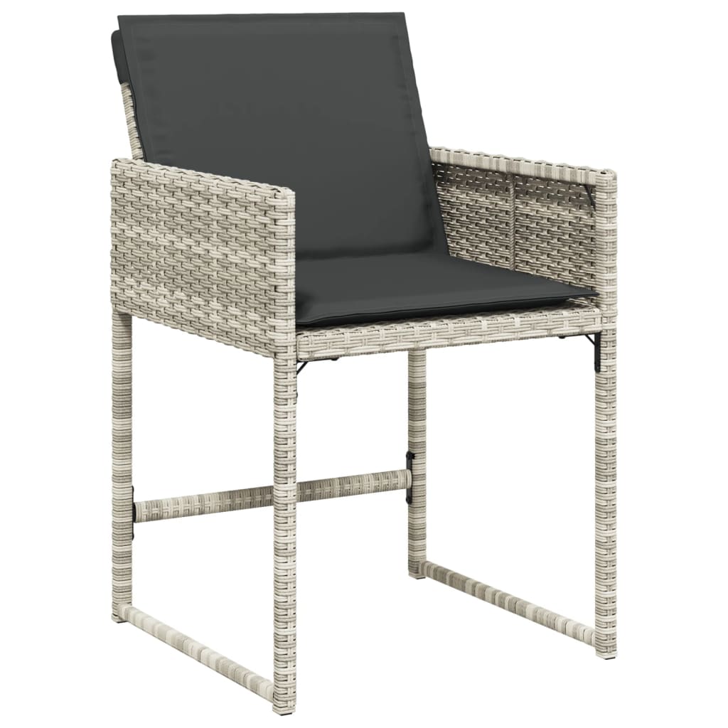 vidaXL sillones de jardín con cojines 4 uds ratán sintético gris claro