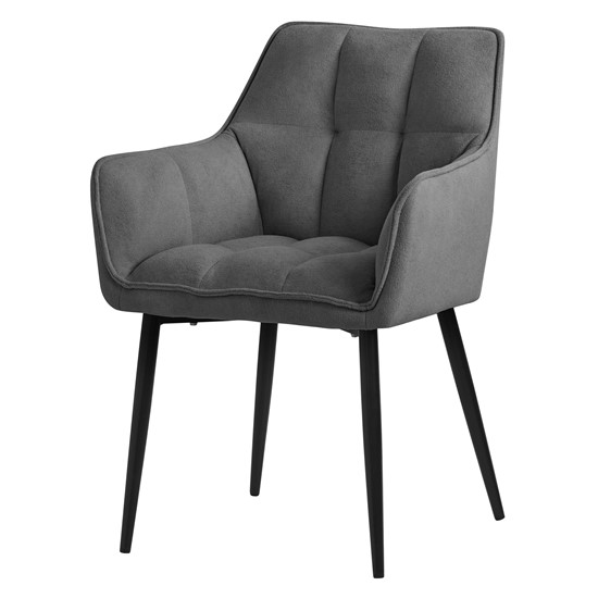 Silla de comedor asiento gris oscuro sillón ergonómico con tapizad