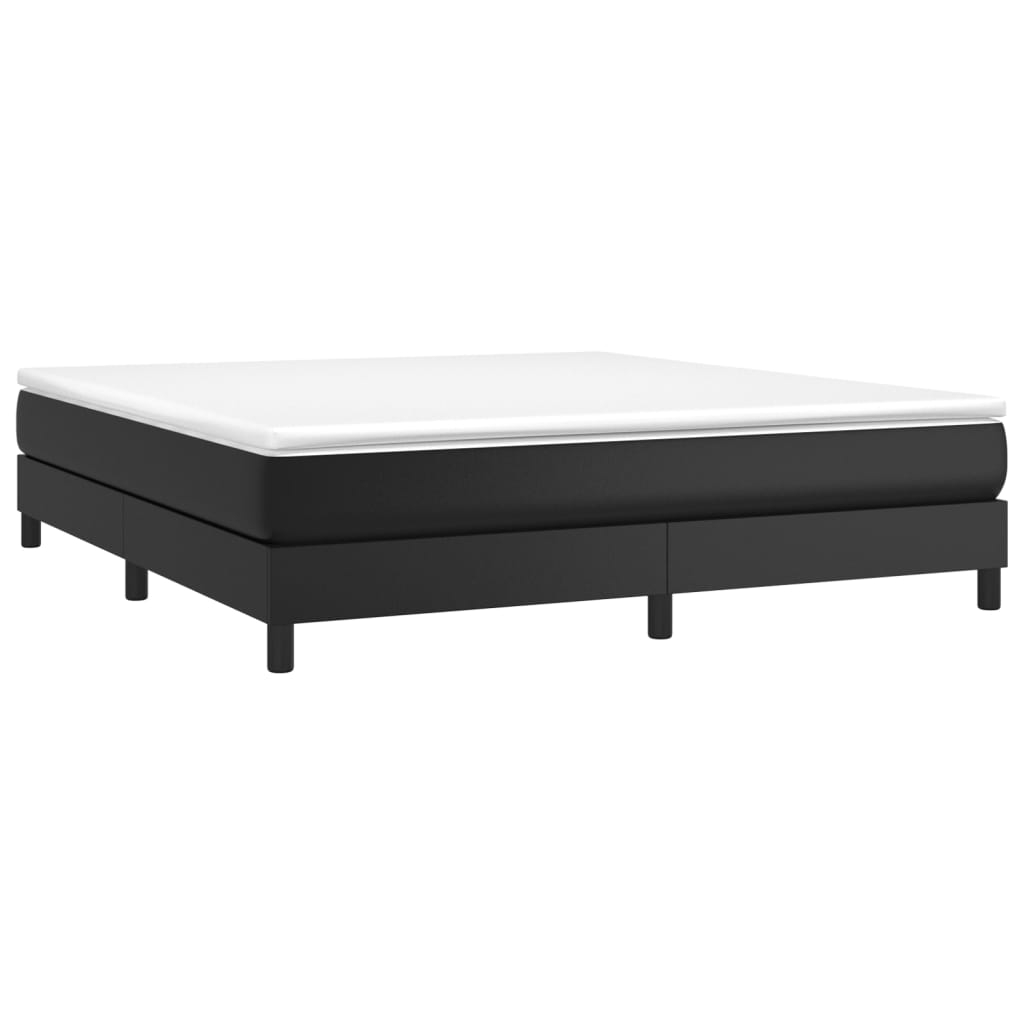 vidaXL estructura de cama con somier cuero sintético negro 180x200 cm