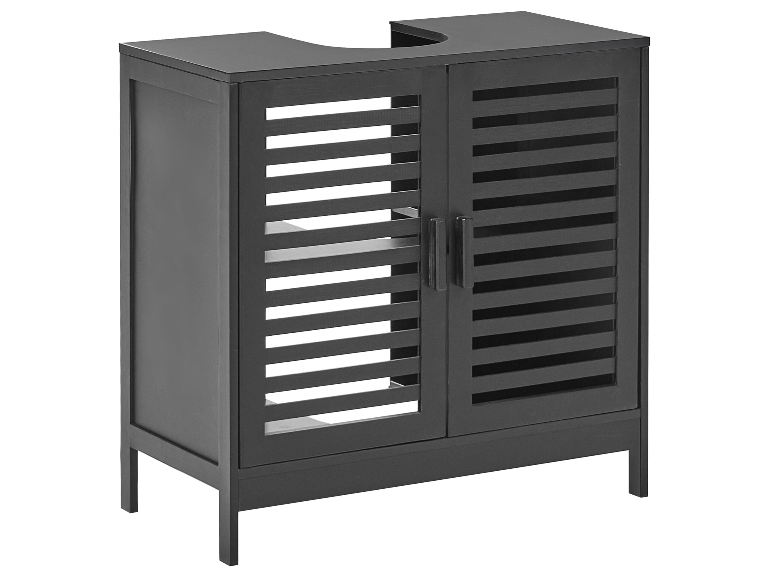 Mueble de baño missoula madera de bambú 60 cm negro