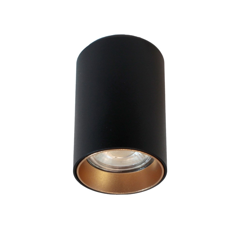 Foco de superficie basic ii cilíndrico negro ip20 1xgu10 wonderlamp