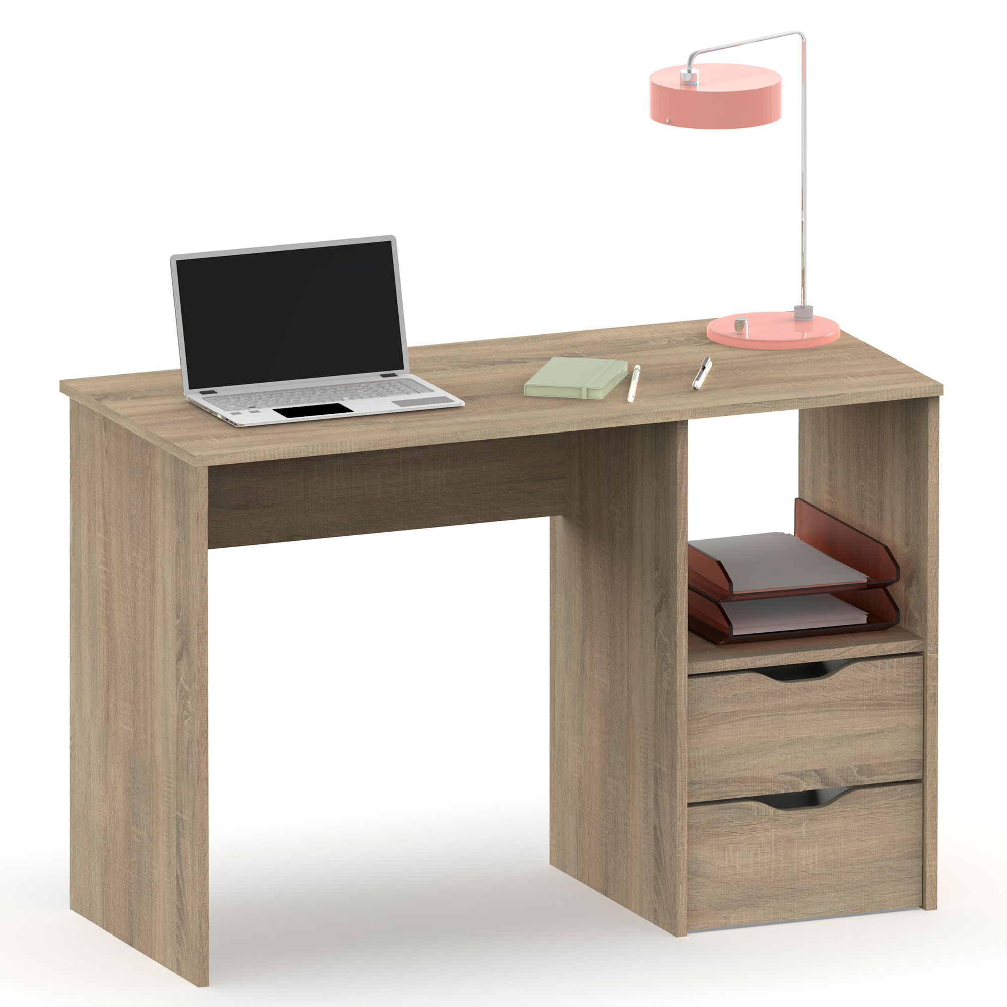 Escritorio, mesa de ordenador 76x115x50cm 2 c briebe prakt madera