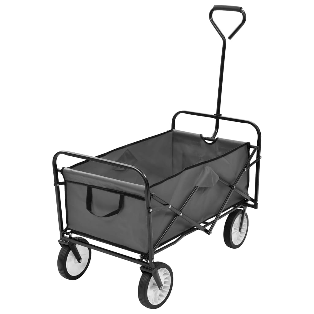 vidaXL carrito de mano plegable de acero gris