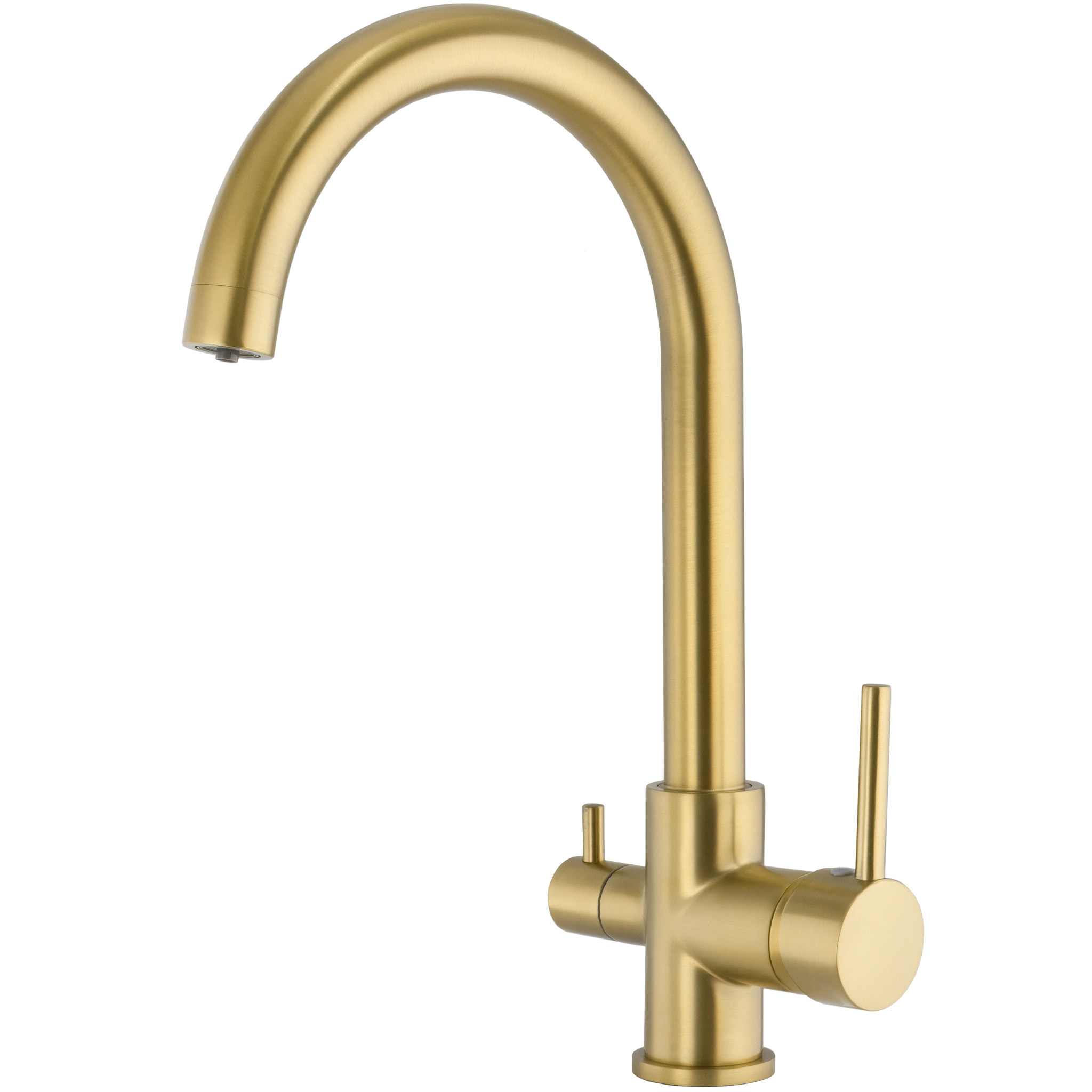 Valaz grifo de cocina osmosis 3 vías redondo oro mate con protección pvd