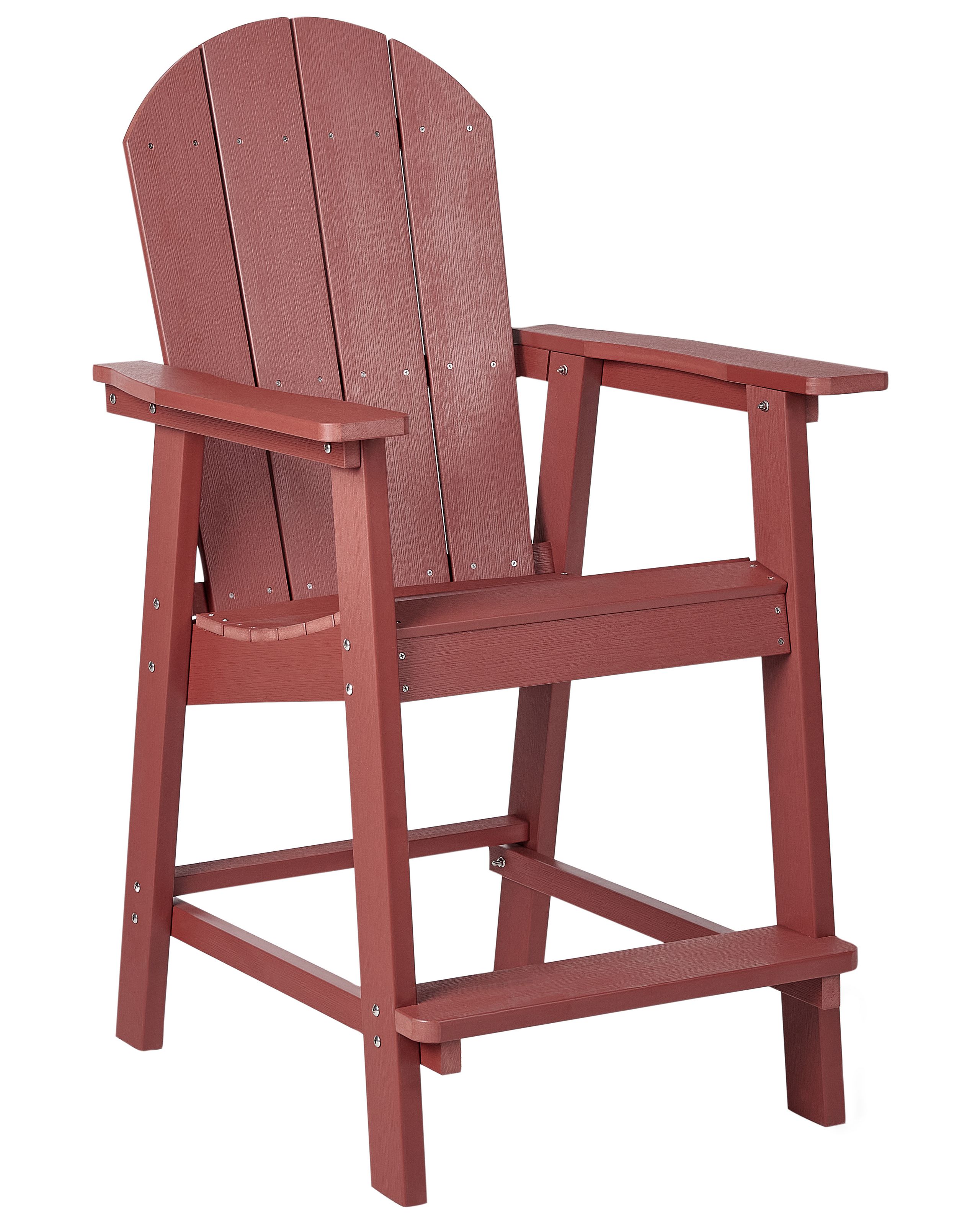 Silla de bar de jardín adirondack material sintético rojo